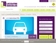 Tablet Screenshot of lecoutre-immobilier.com